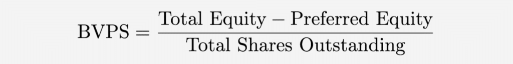 Book Value Per Share Formula