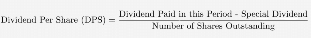 Dividend per Share Formula - with Special Dividend